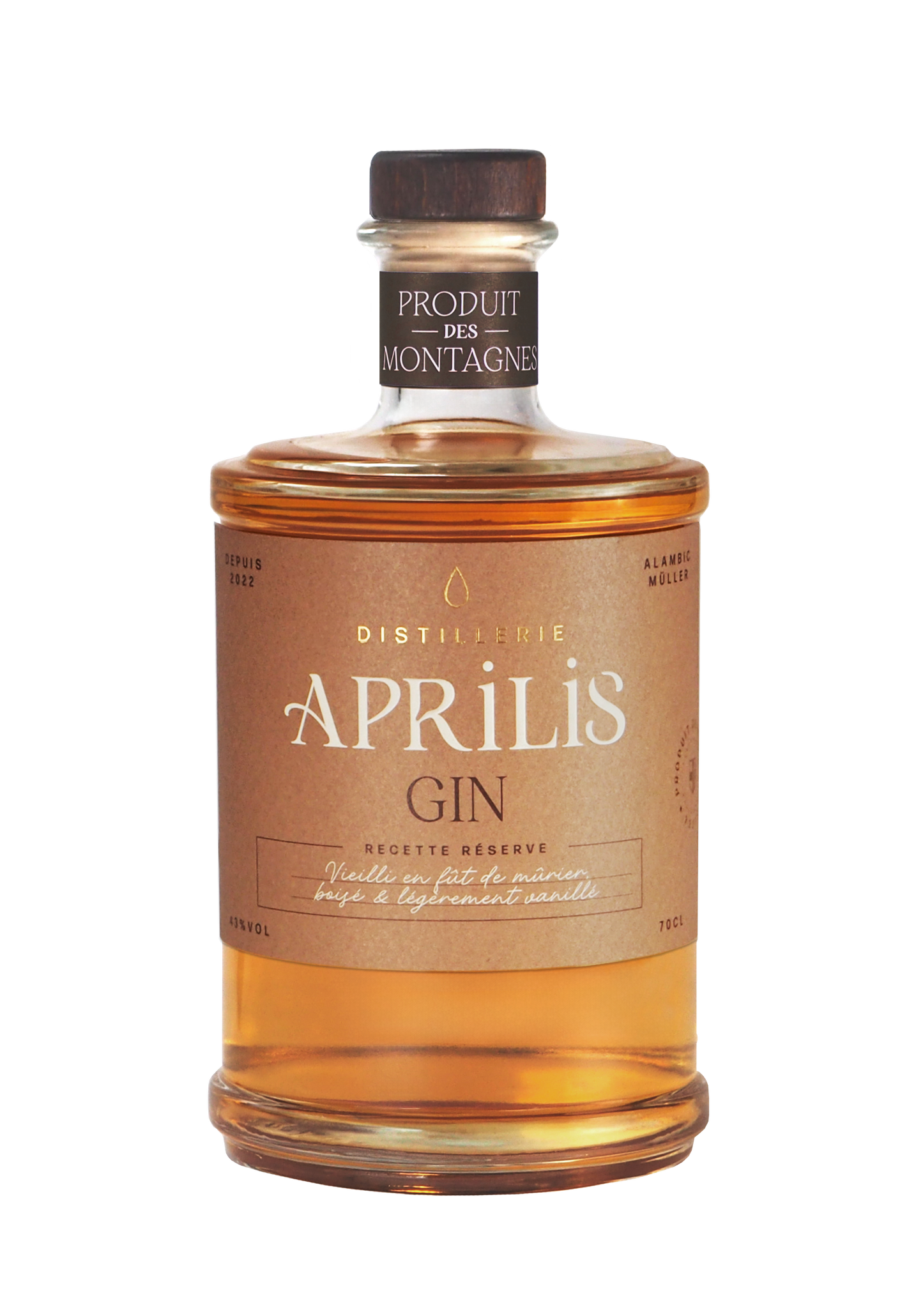 Gin Bio - Recette Réserve - Vieilli en fût de mûrier 43° 70cl